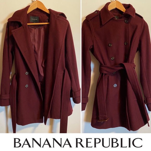 Banana Republic Jackets & Blazers - Burgundy Wool Coat